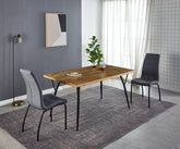 TPFLiving Esszimmertisch LEVI - 150x90 cm - MDF mit Eiche-Dekor, Beine Metall